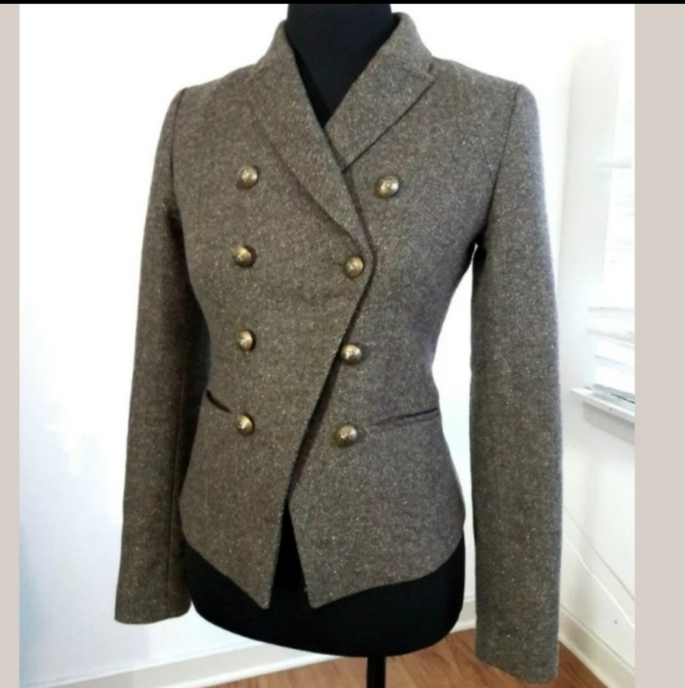 Banana Republic Military Style Green Blazer Size 0 - Picture 2 of 8